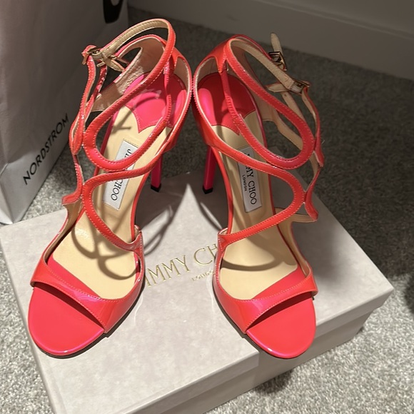 Jimmy Choo Neon Pink Patent Azalea Fluo - Picture 7 of 8